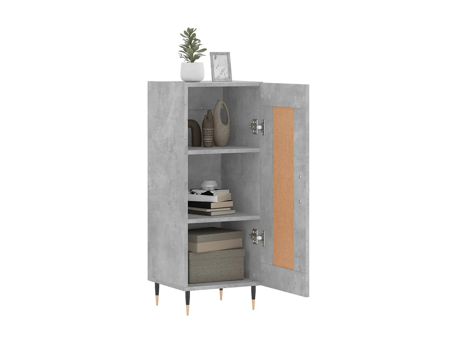 Sideboard Lowboard - Betongrau 34,5x34x90 cm Holzwerkstoff -RM13235