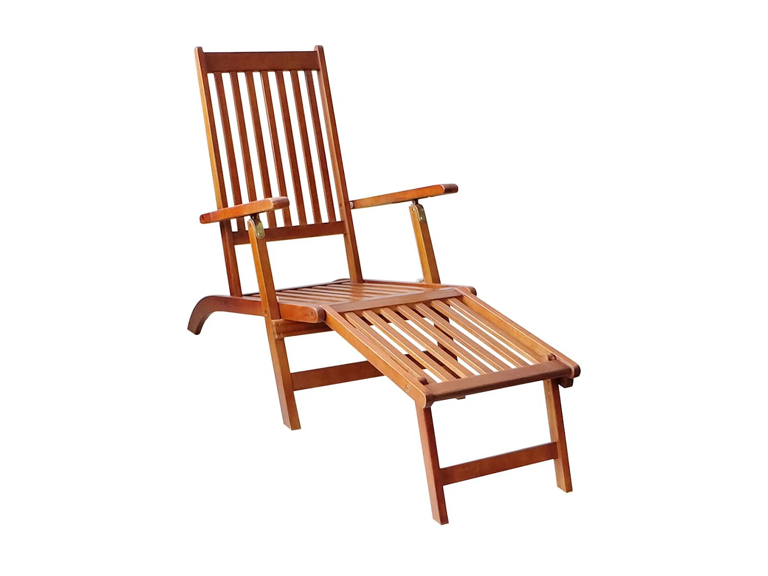 Chaise de terrasse avec repose-pied et coussin Acacia solide SEF58314