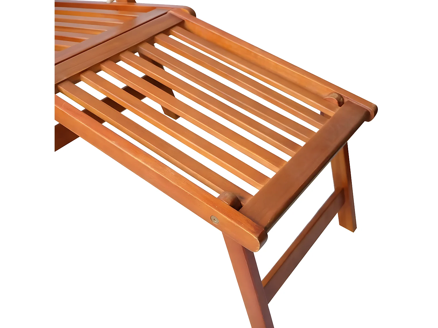 Chaise de terrasse avec repose-pied et coussin Acacia solide SEF58314