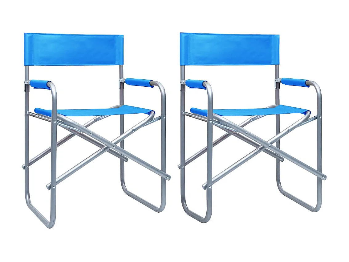 Chaises de metteur en scène 2 pcs Acier Bleu SEF83868