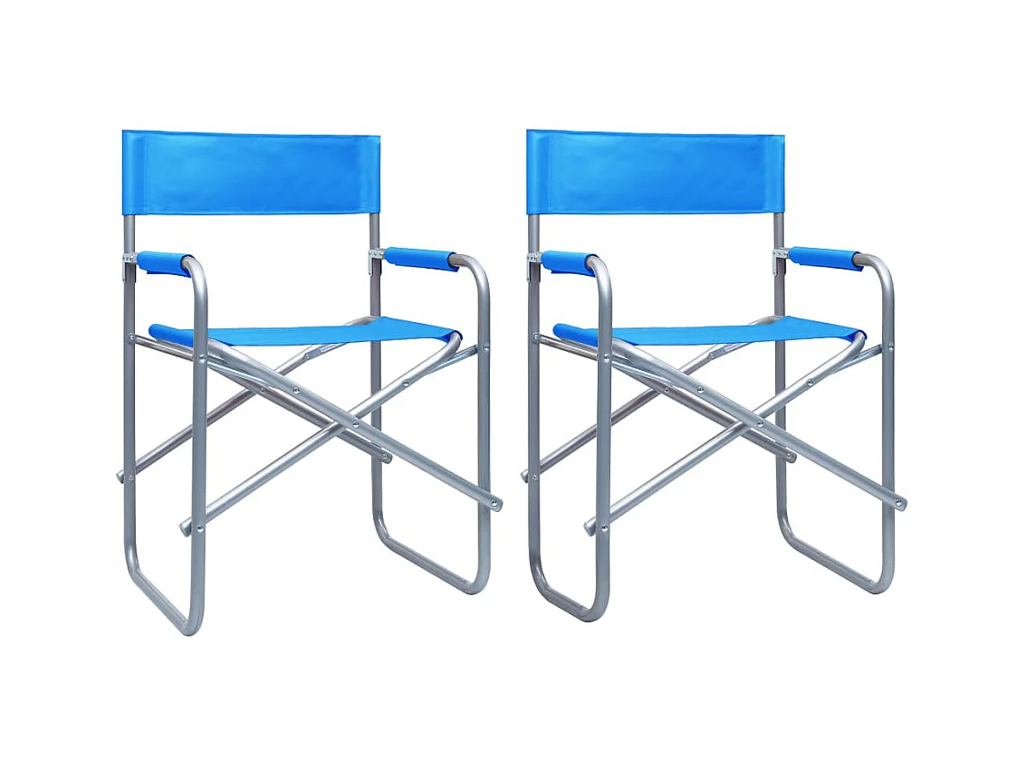 Chaises de metteur en scène 2 pcs Acier Bleu SEF83868