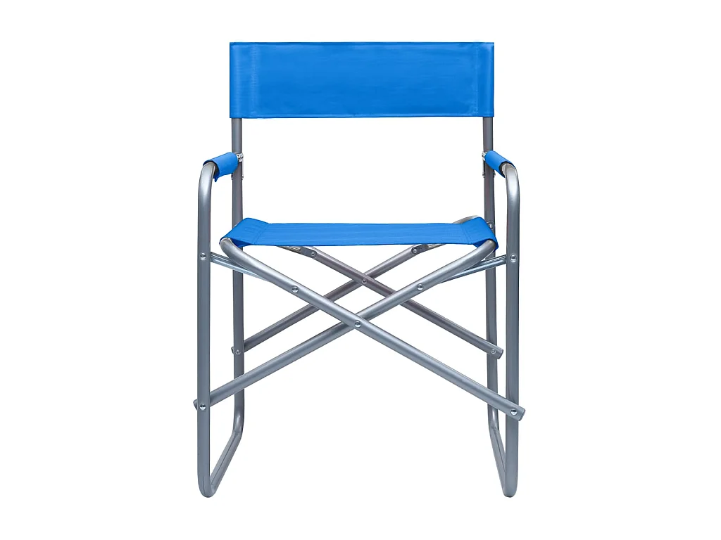 Sillas de director 2 unidades acero azul ES99854