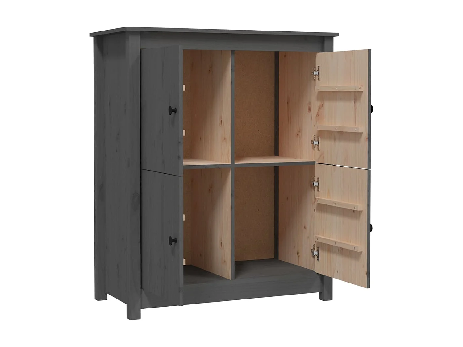 Sideboard Grau - Lowboard 83x41,5x100 cm Massivholz Kiefer -RM21604