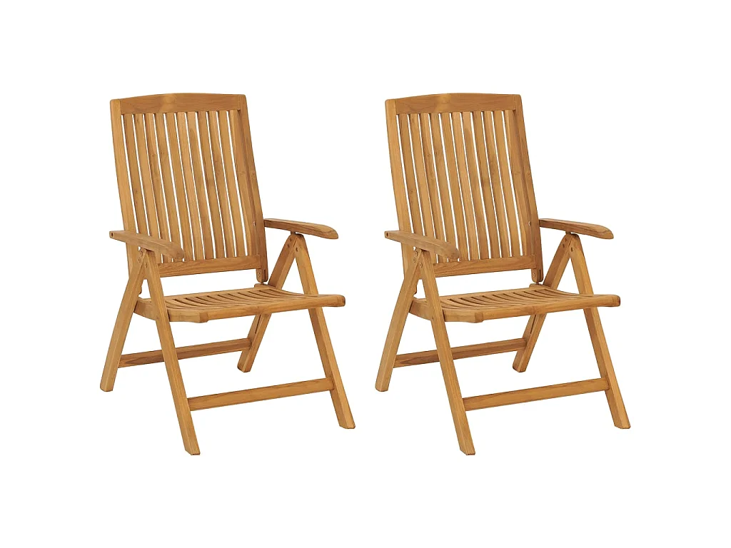 Cadeiras de jardim reclináveis c/ almofadões 2 pcs teca maciça PT833869