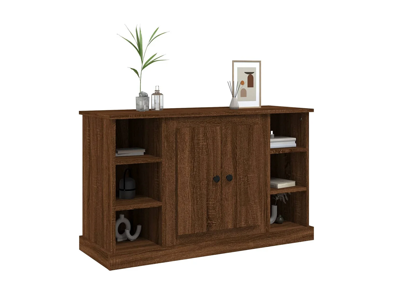 Sideboard Lowboard - Braun Eichen-Optik 100x35,5x60 cm Holzwerkstoff -RM70672