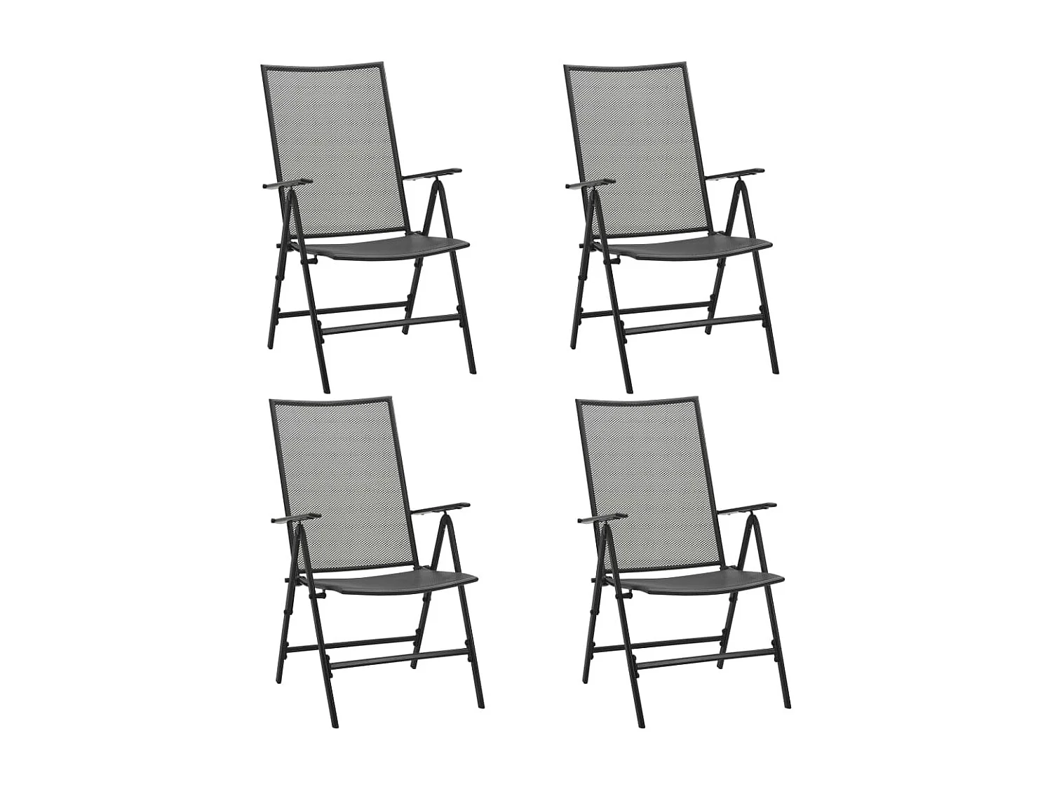 Chaises pliables en maille 4 pcs Acier Anthracite SEF94351