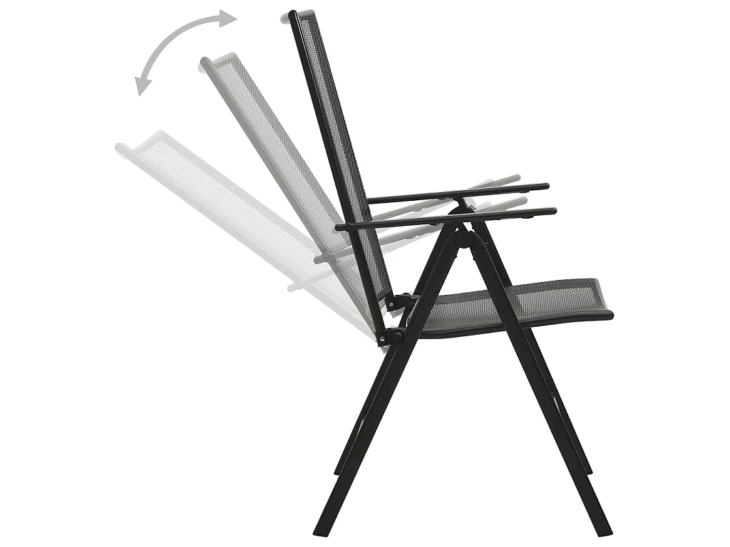 Chaises pliables en maille 4 pcs Acier Anthracite SEF94351
