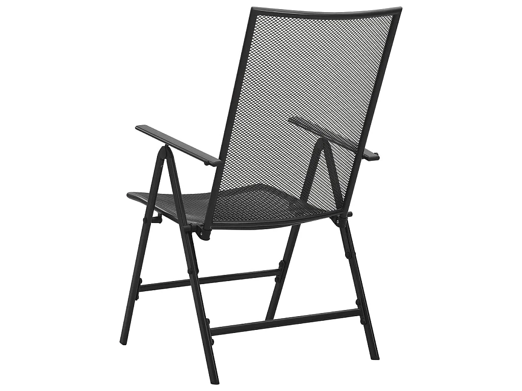 Chaises pliables en maille 4 pcs Acier Anthracite SEF94351