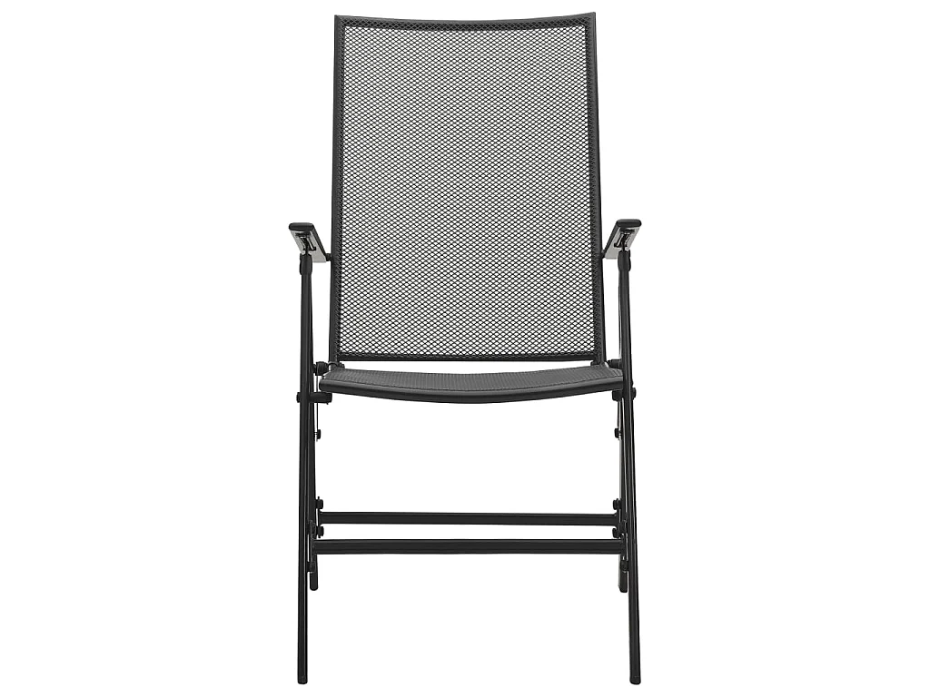 Chaises pliables en maille 4 pcs Acier Anthracite SEF94351
