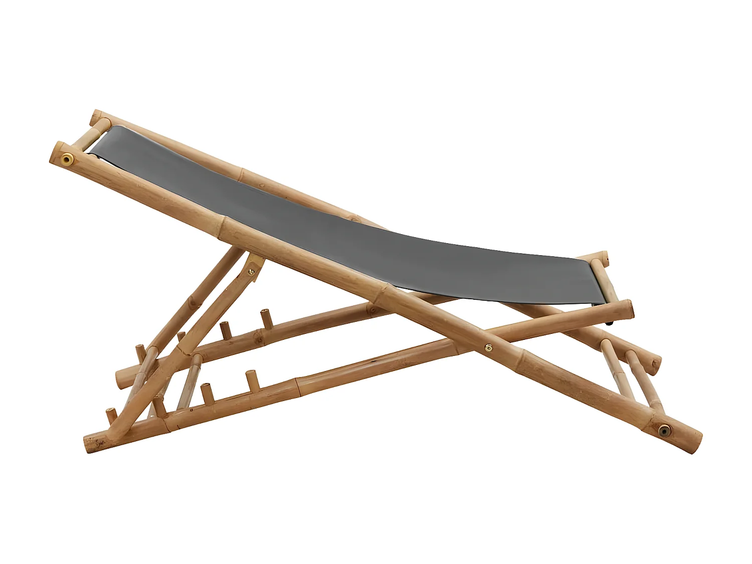 Chaise de jardin Bambou et toile Gris foncé SEF39183