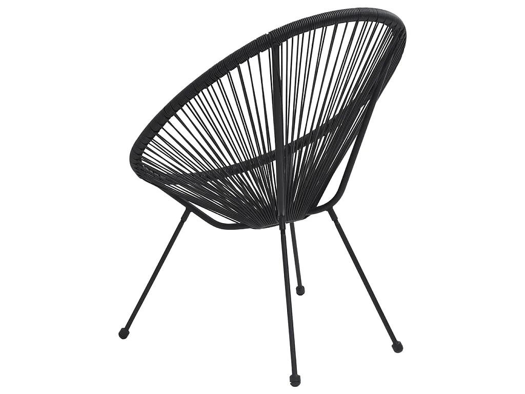 Cadeiras lua para jardim 2 pcs vime preto PT550930