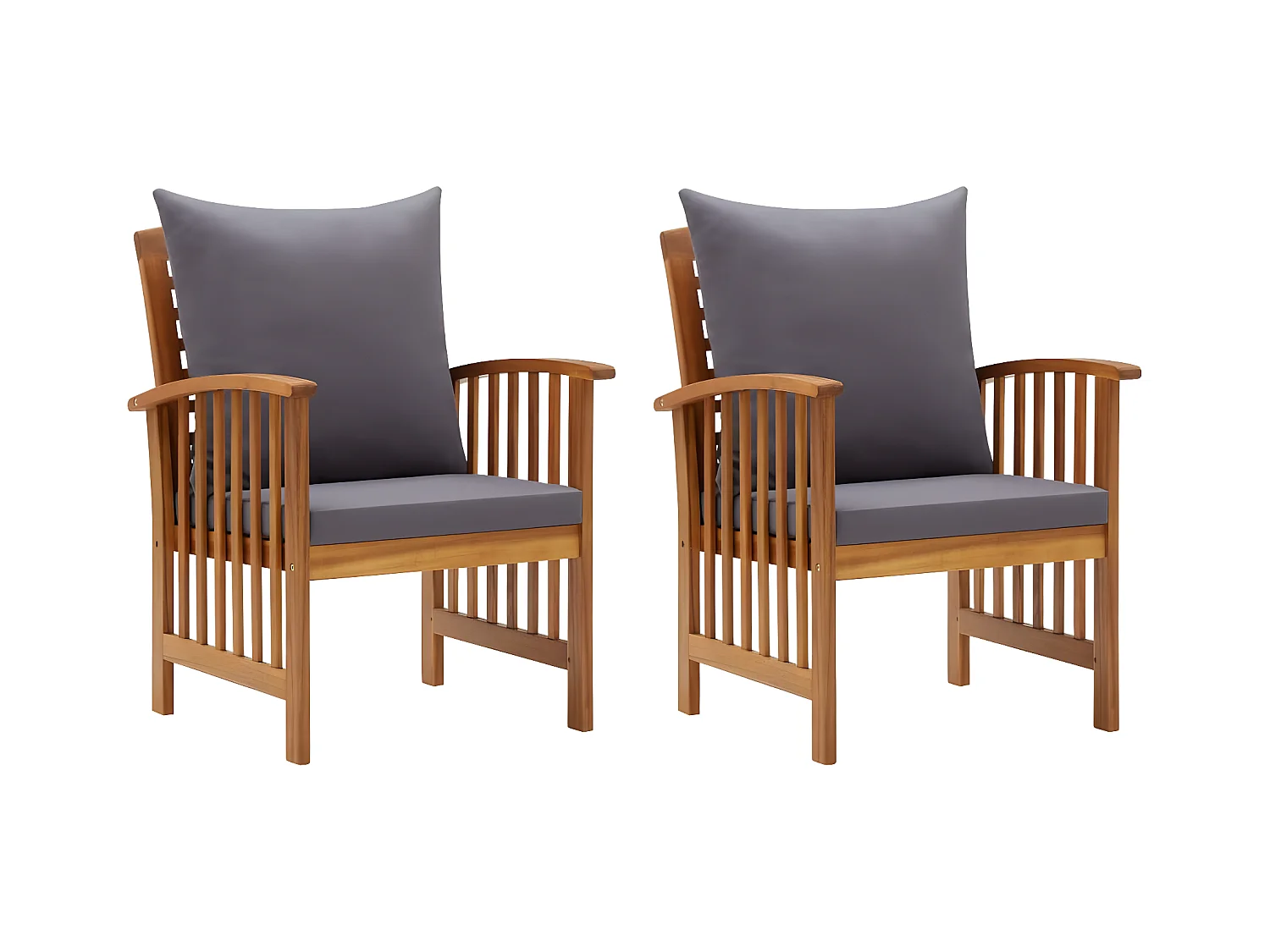 Chaises de jardin avec coussins 2 pcs Bois d'acacia massif SEF78273