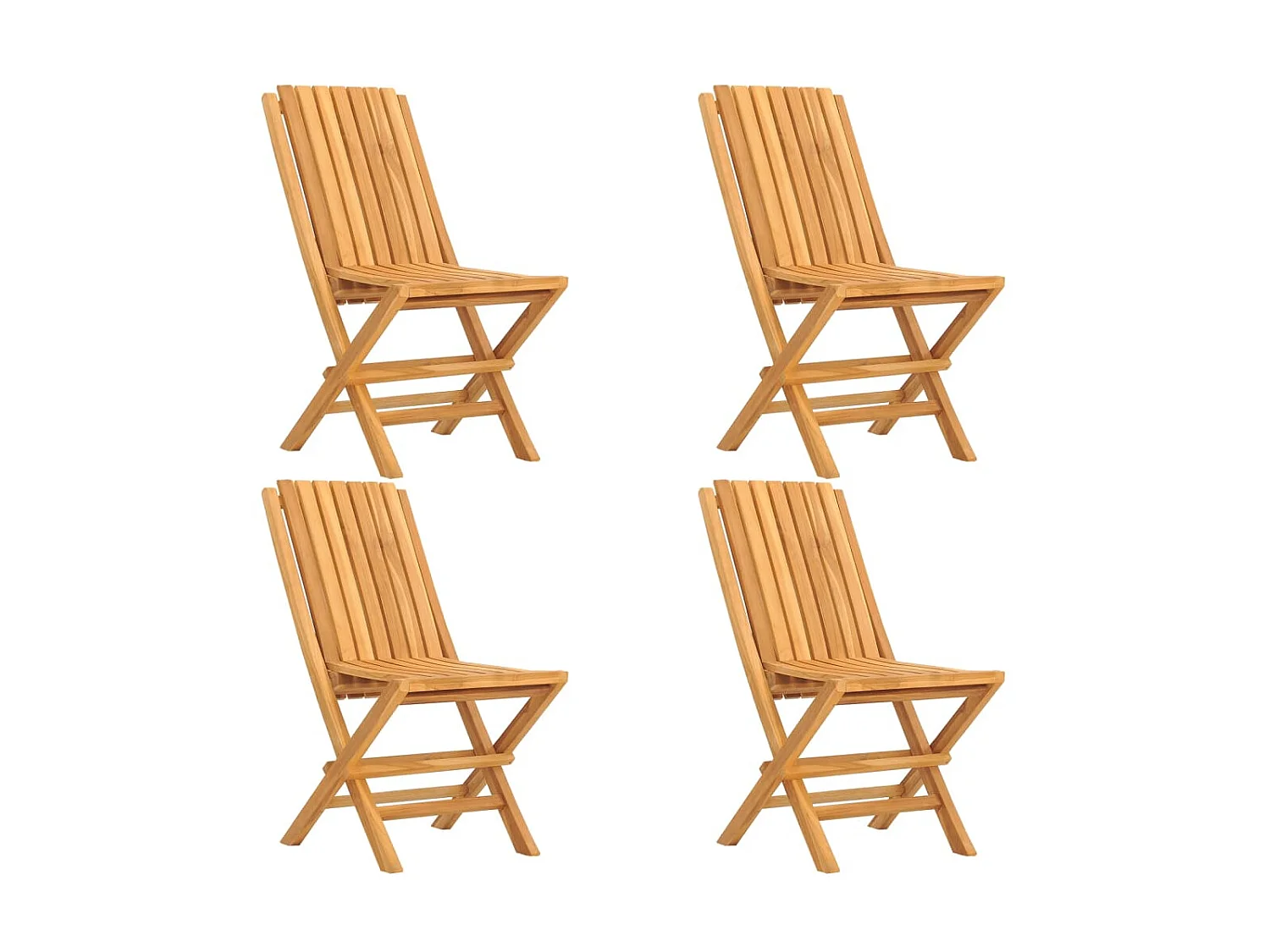 Sillas de jardín plegables 4 uds madera maciza teca 47x47x89 cm ES20785
