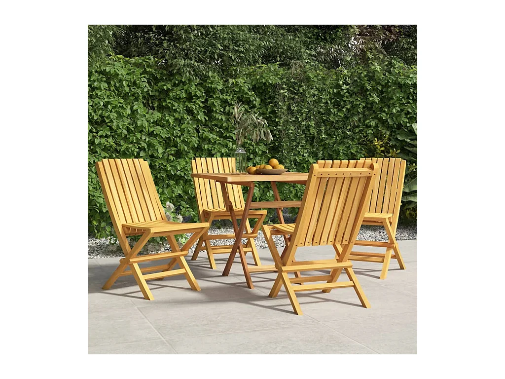 Chaises de jardin pliantes 4 pcs 47x47x89 cm bois massif teck SEF10892