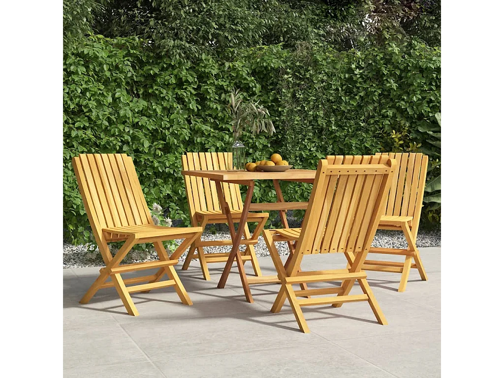 Chaises de jardin pliantes 4 pcs 47x47x89 cm bois massif teck SEF10892
