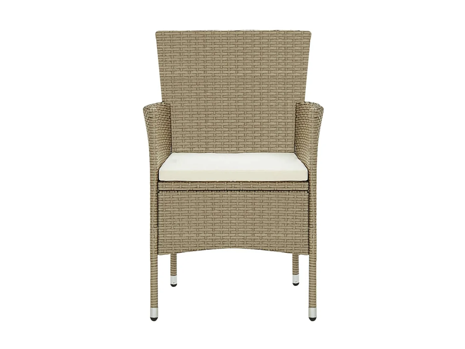 Chaises de salle à manger de jardin 4 pcs Résine tressée Beige SEF70726