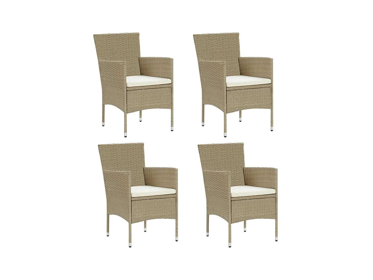 Chaises de salle à manger de jardin 4 pcs Résine tressée Beige SEF70726