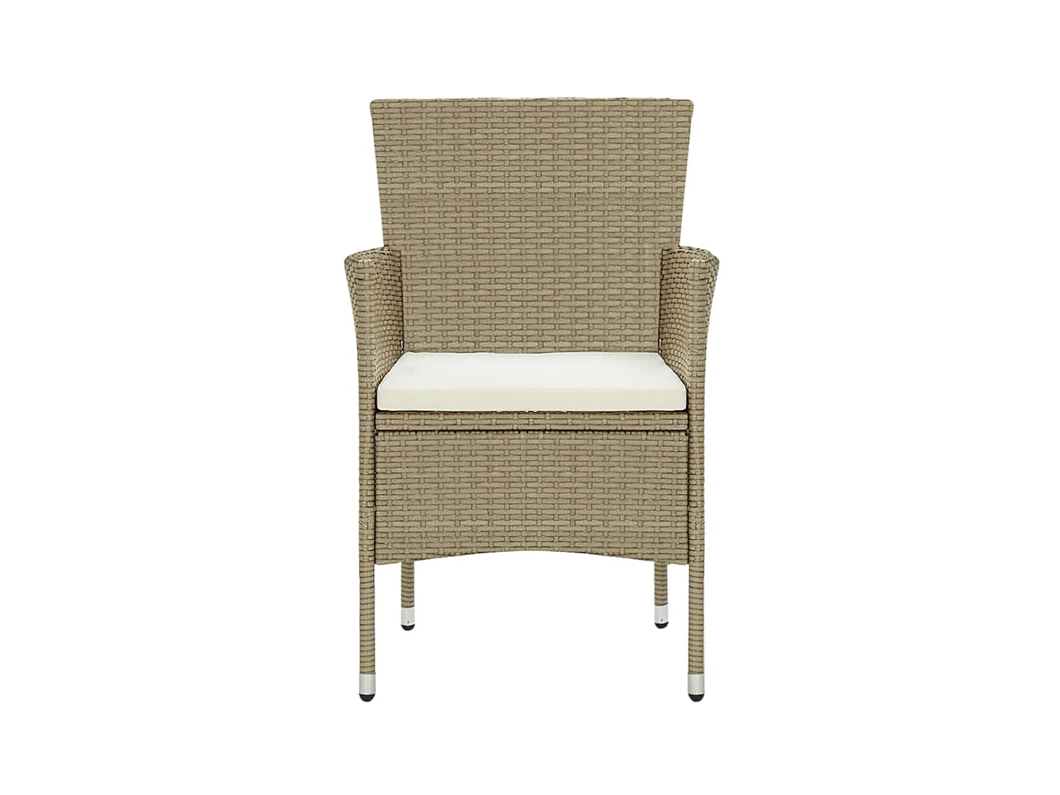 Chaises de salle à manger de jardin 4 pcs Résine tressée Beige SEF70726