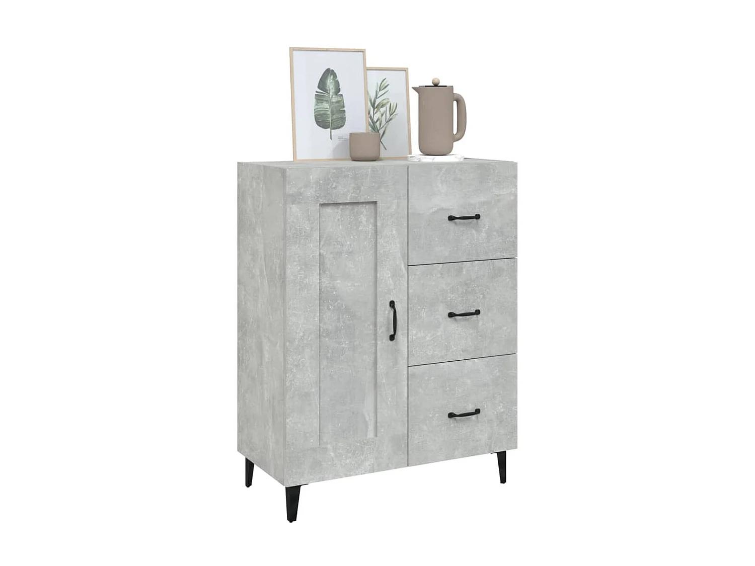 Sideboard Lowboard - Betongrau 69,5x34x90 cm Holzwerkstoff -RM33369