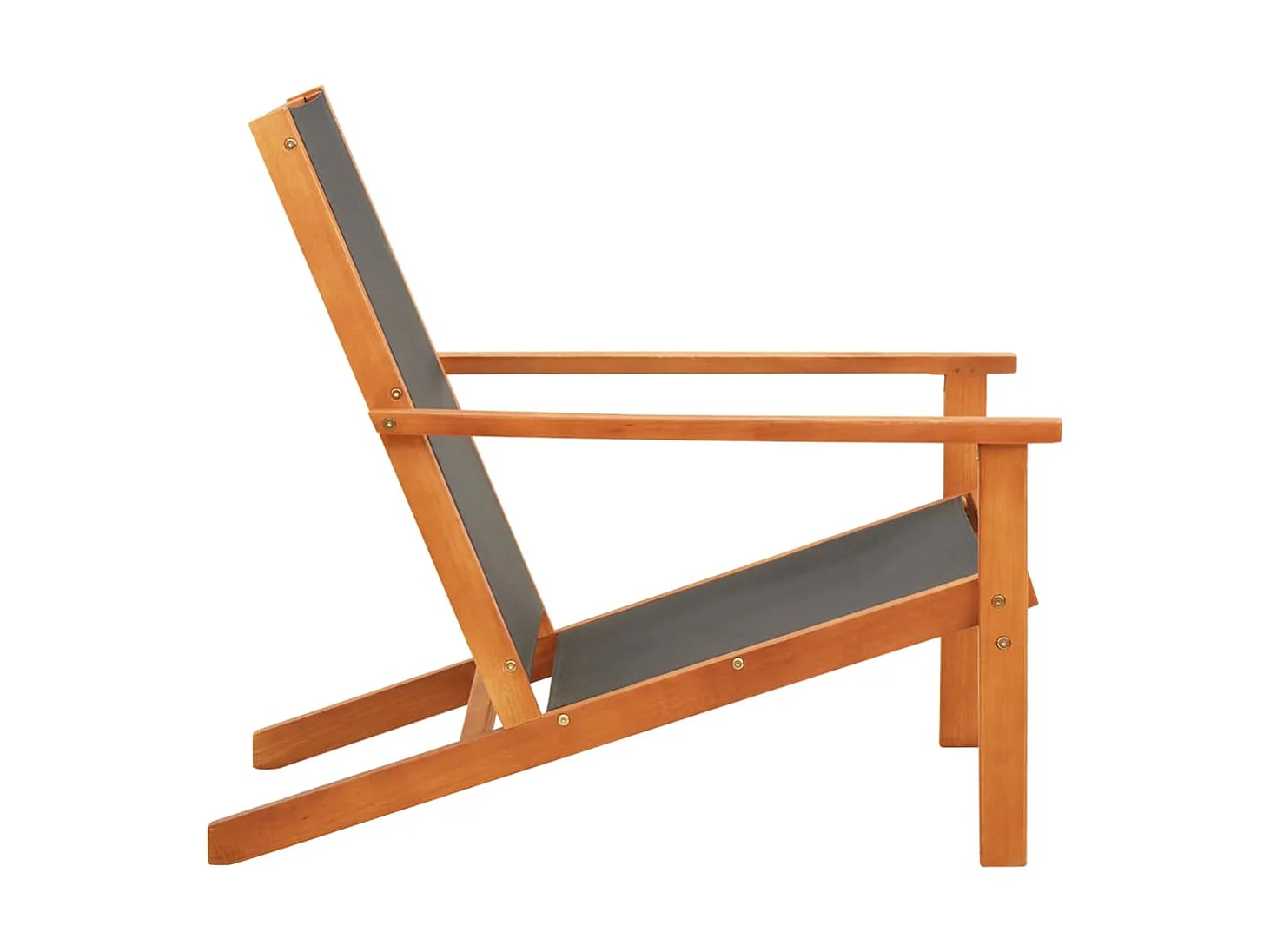 Silla de jardín madera maciza de eucalipto y textilene negro ES27385