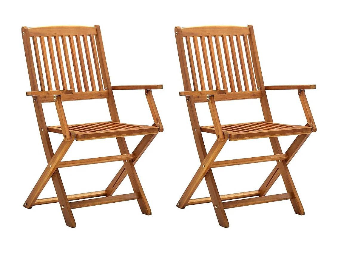Klappbare Gartenstühle 2 Stk.| Outdoor-Stuhl Massivholz Akazie -gkd575554