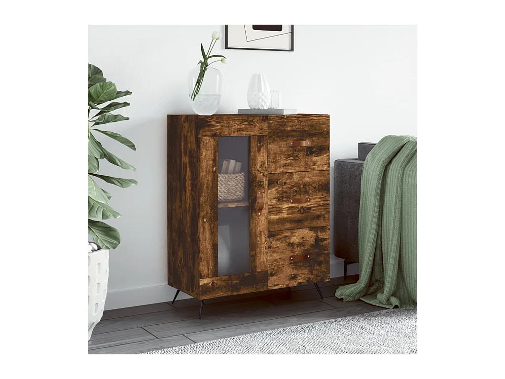 Sideboard Anrichte Räuchereiche 69,5x34x90 cm Holzwerkstoff -RM12353