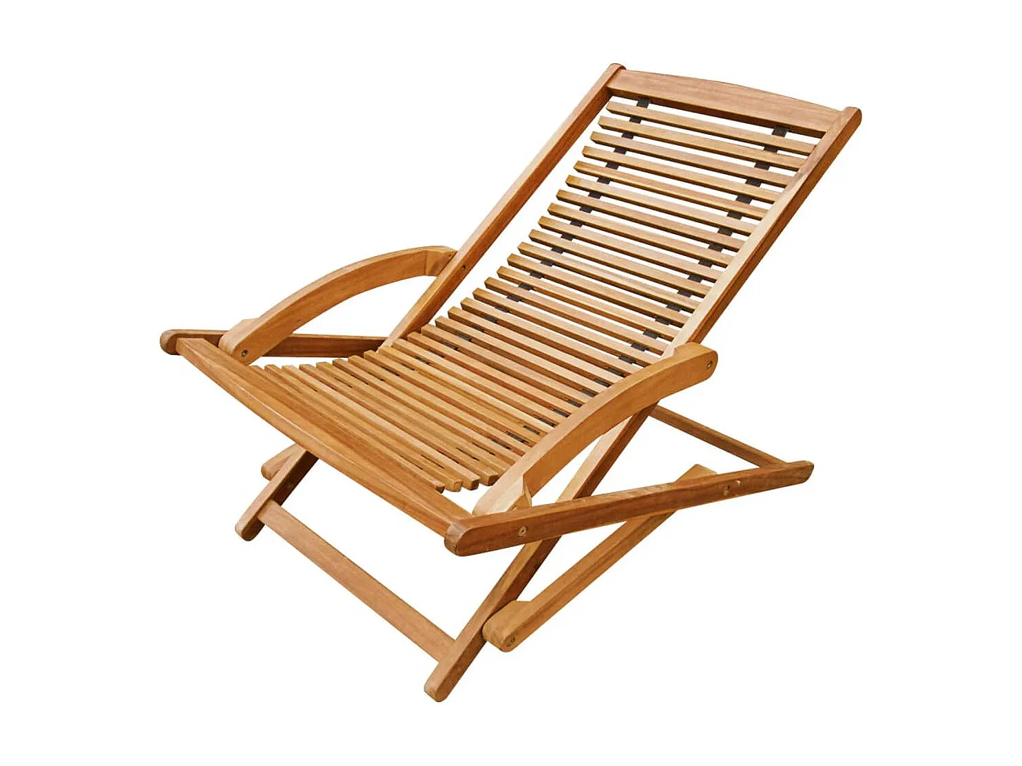 Tumbona de jardín con reposapiés de madera maciza de acacia ES18073