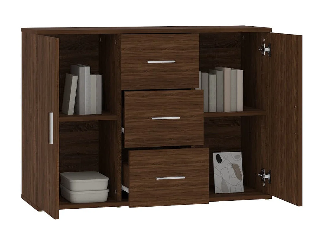 Sideboard Lowboard - Braun Eichen-Optik 91x29,5x65 cm Holzwerkstoff -RM91853