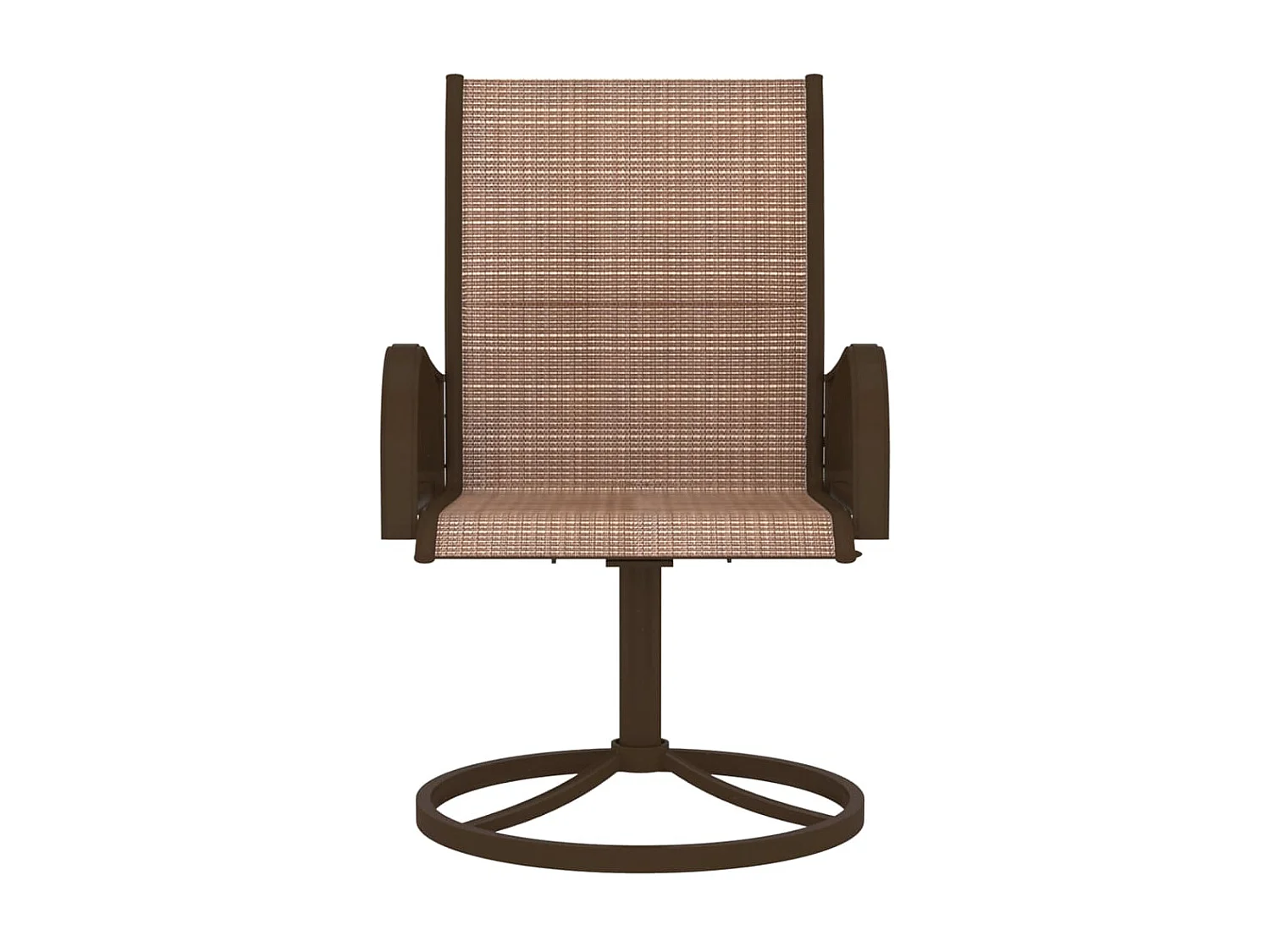 Chaises pivotantes de jardin 2 pcs Textilène et acier Marron SEF75275