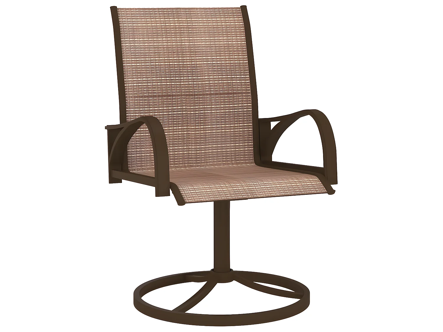 Tuinstoelen draaibaar 2 st textileen en staal bruin NL43474