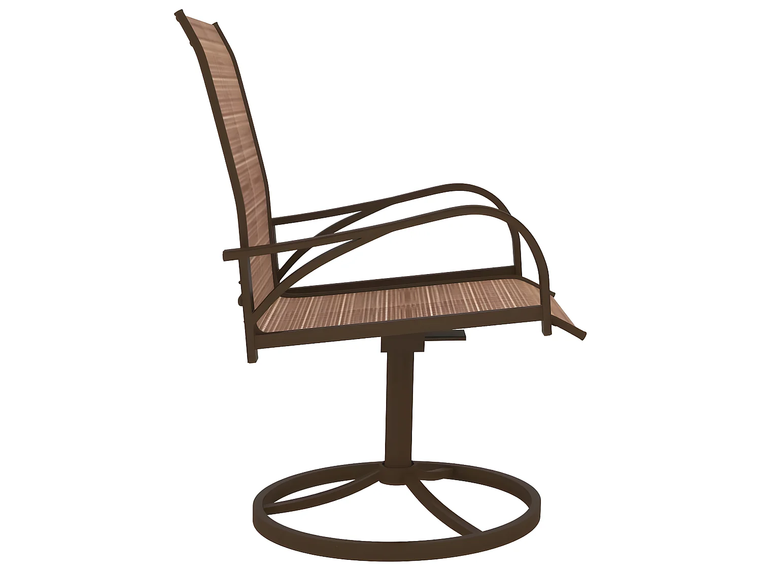 Tuinstoelen draaibaar 2 st textileen en staal bruin NL43474