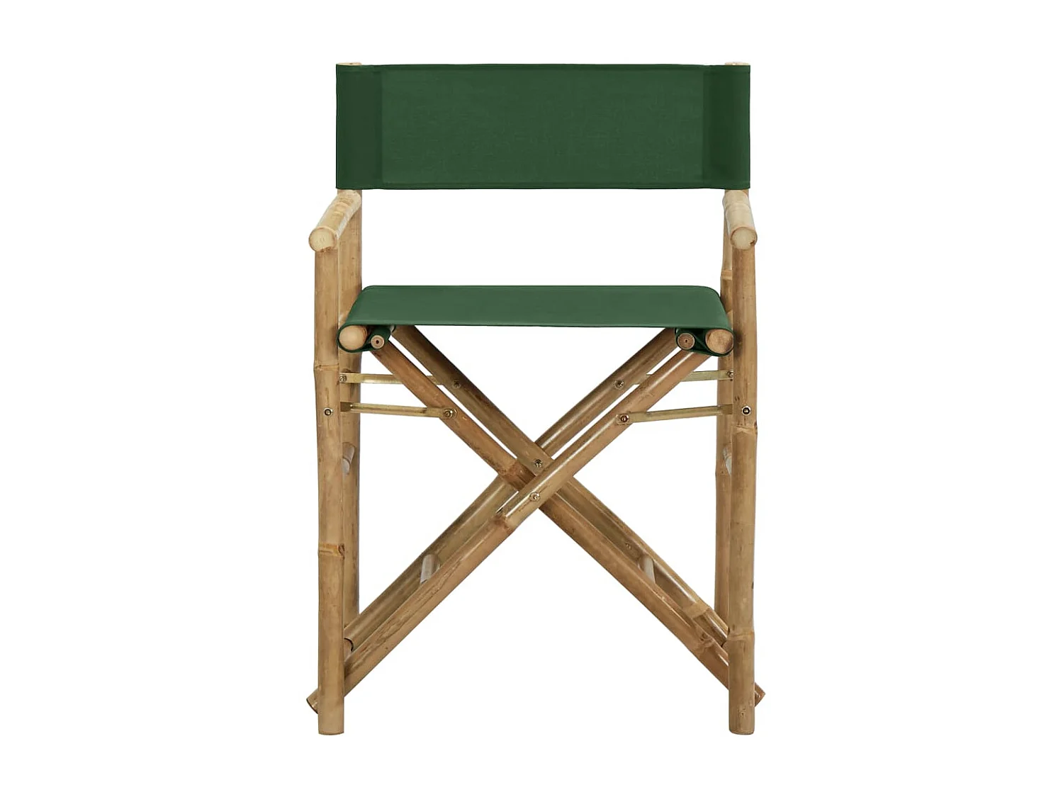 Sillas de director plegables 2 piezas bambú y tela verde ES32343
