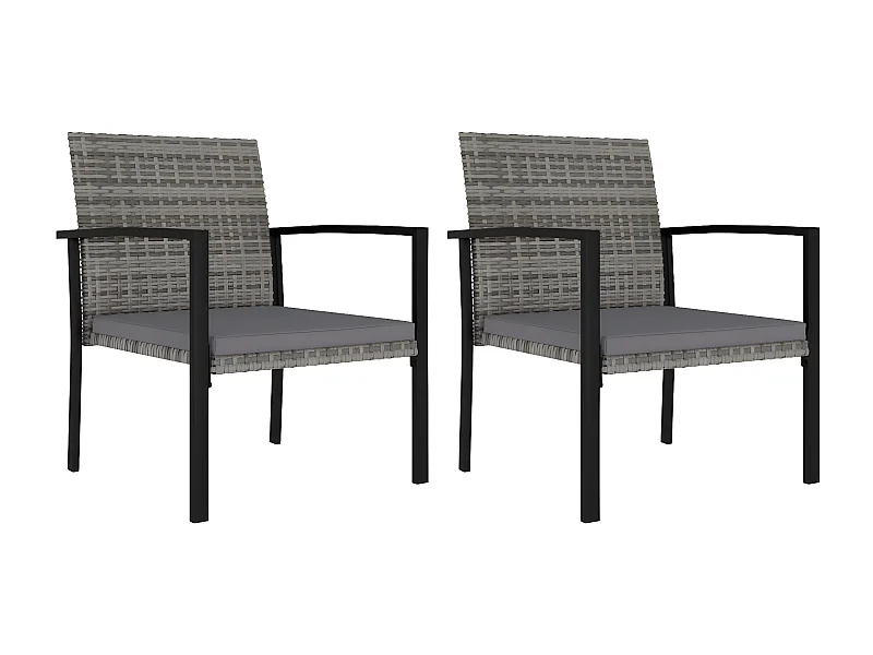 Sillas de comedor de jardín 2 unidades ratán sintético gris ES30982