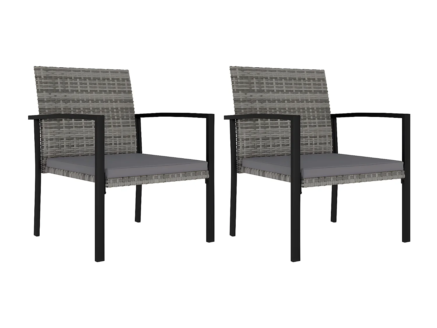 Tuinstoelen 2 st poly rattan grijs NL20002