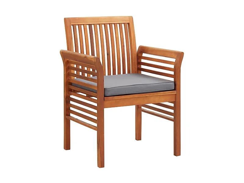 Chaise à dîner de jardin avec coussin Bois d'acacia massif SEF68127
