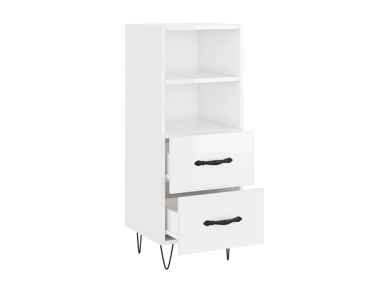 Sideboard Lowboard - Hochglanz-Weiß 34,5x34x90 cm Holzwerkstoff -RM62710