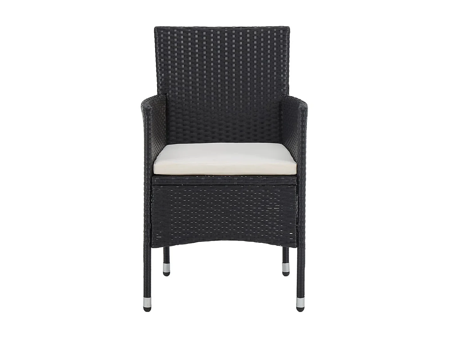 Chaises de jardin 2 pcs Résine tressée Noir SEF63777