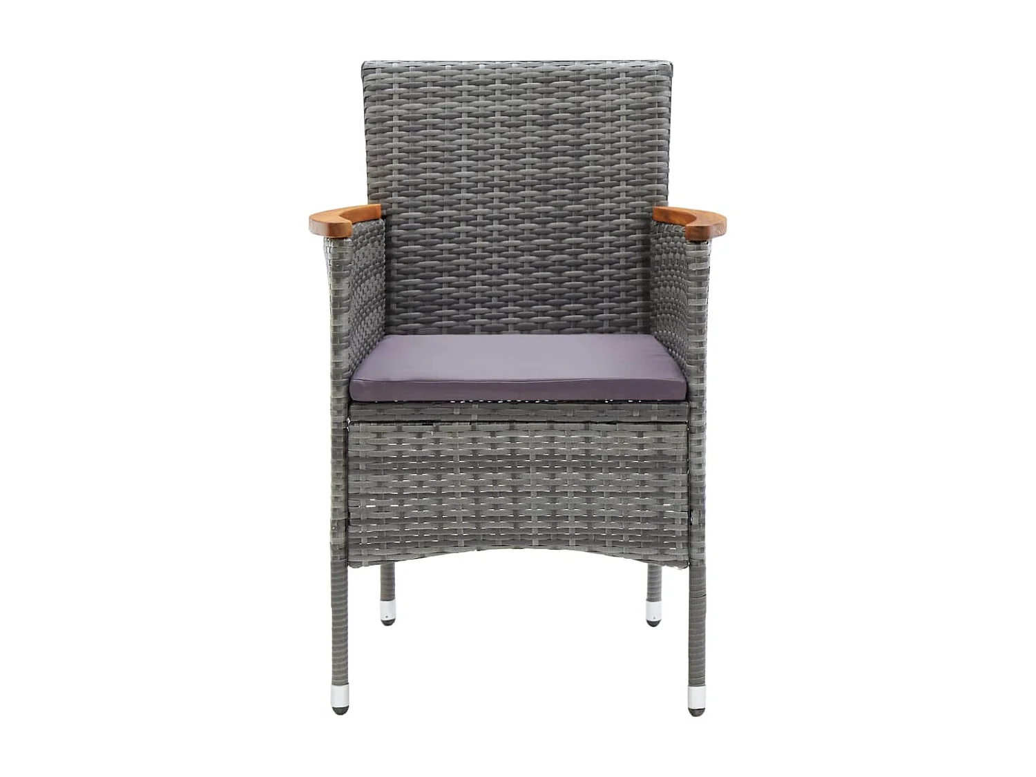 Chaises de salle à manger de jardin 4 pcs Résine tressée Gris SEF24574