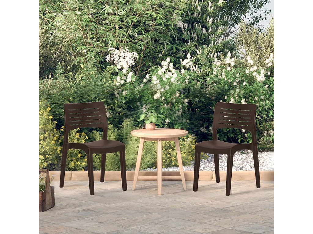 Cadeiras de jardim 2 pcs polipropileno cor moca PT132730