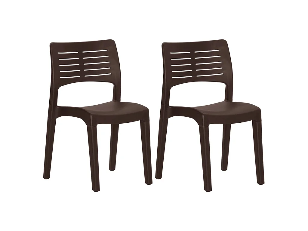 Chaises de jardin 2 pcs Moka Polypropylène SEF66906