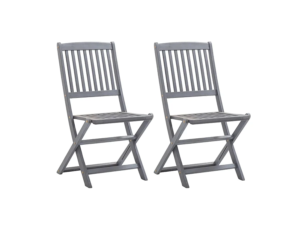 Chaises pliables d'extérieur 2 pcs Bois d'acacia solide SEF47174