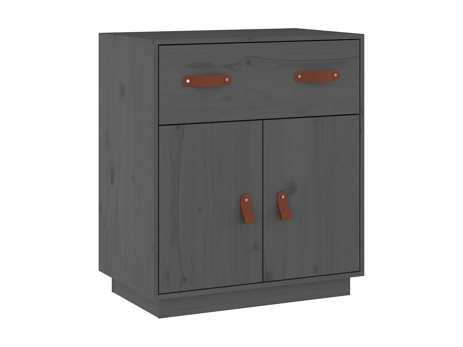 Sideboard Grau - Lowboard 65,5x40x75 cm Massivholz Kiefer -RM16853