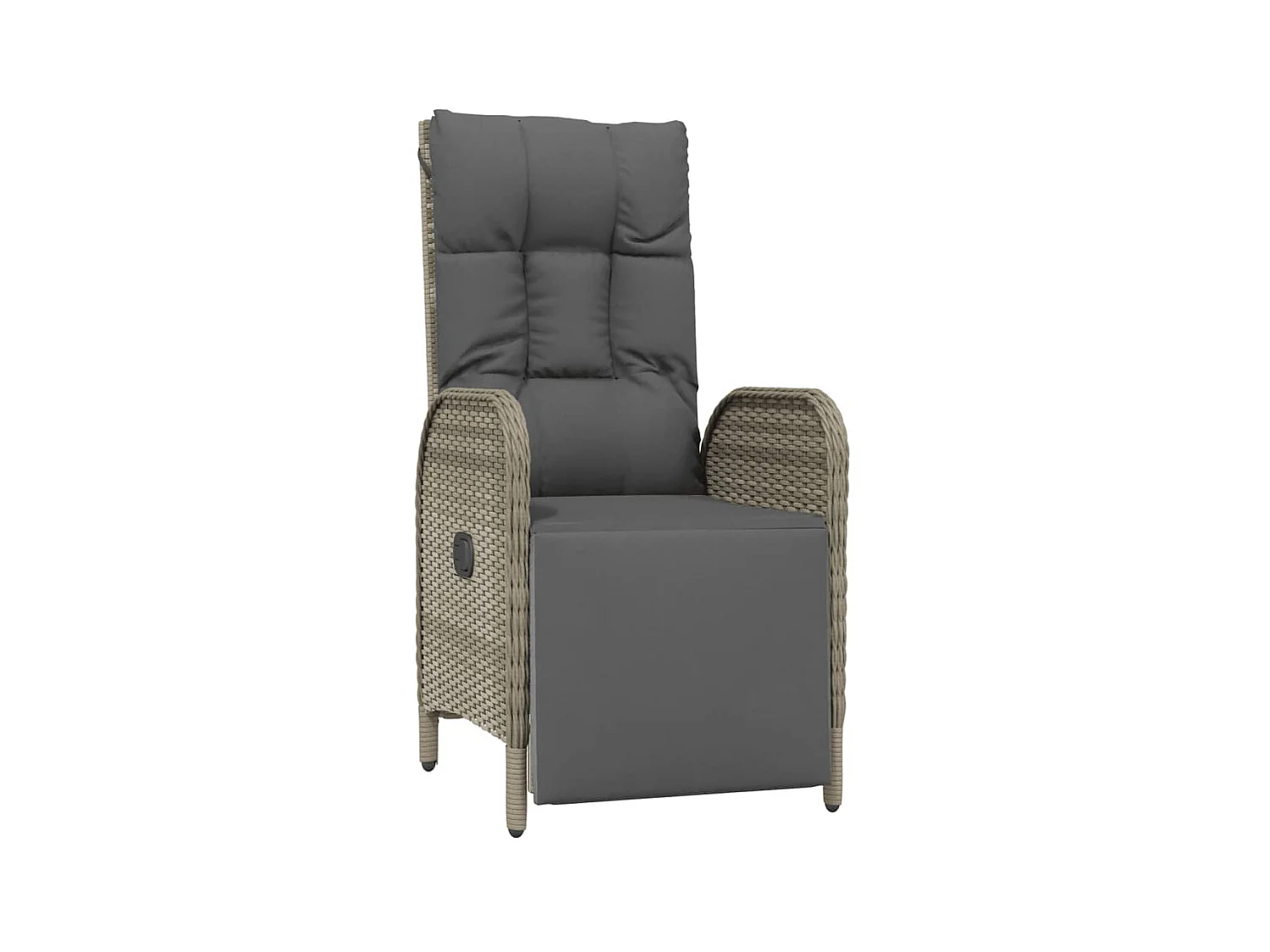 Chaises inclinables de jardin 2pcs et table gris résine tressée SEF89352