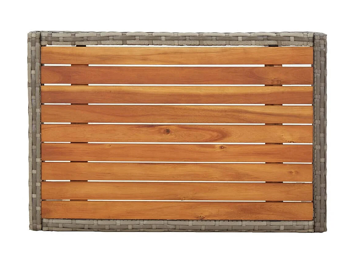 Chaises inclinables de jardin 2pcs et table gris résine tressée SEF89352