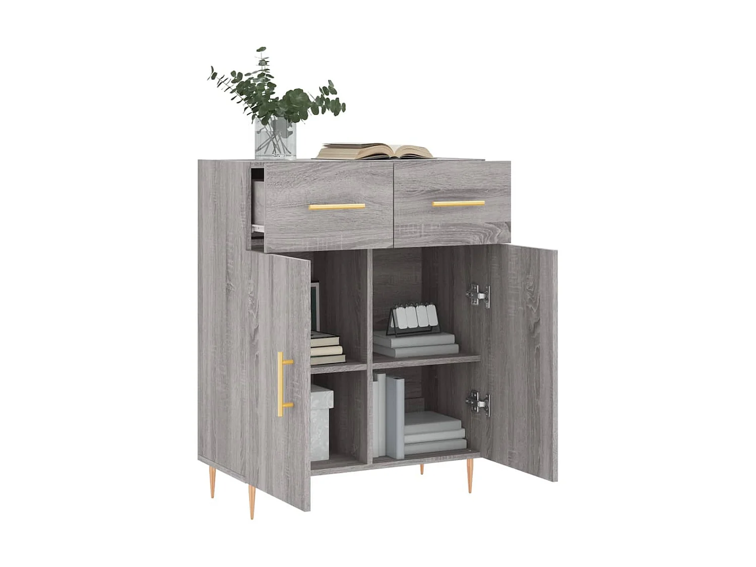 Sideboard Grau Sonoma - Lowboard 69,5x34x90 cm Holzwerkstoff -RM25993