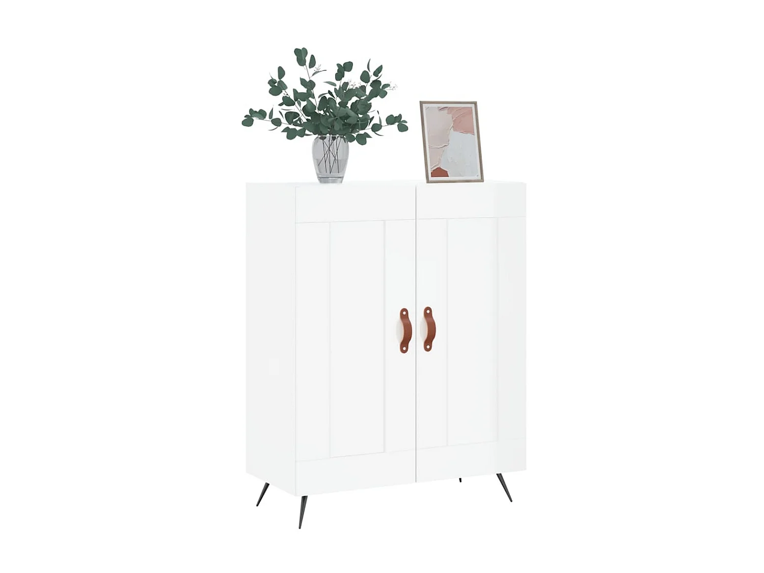 Sideboard Lowboard - Hochglanz-Weiß 69,5x34x90 cm Holzwerkstoff -RM99970