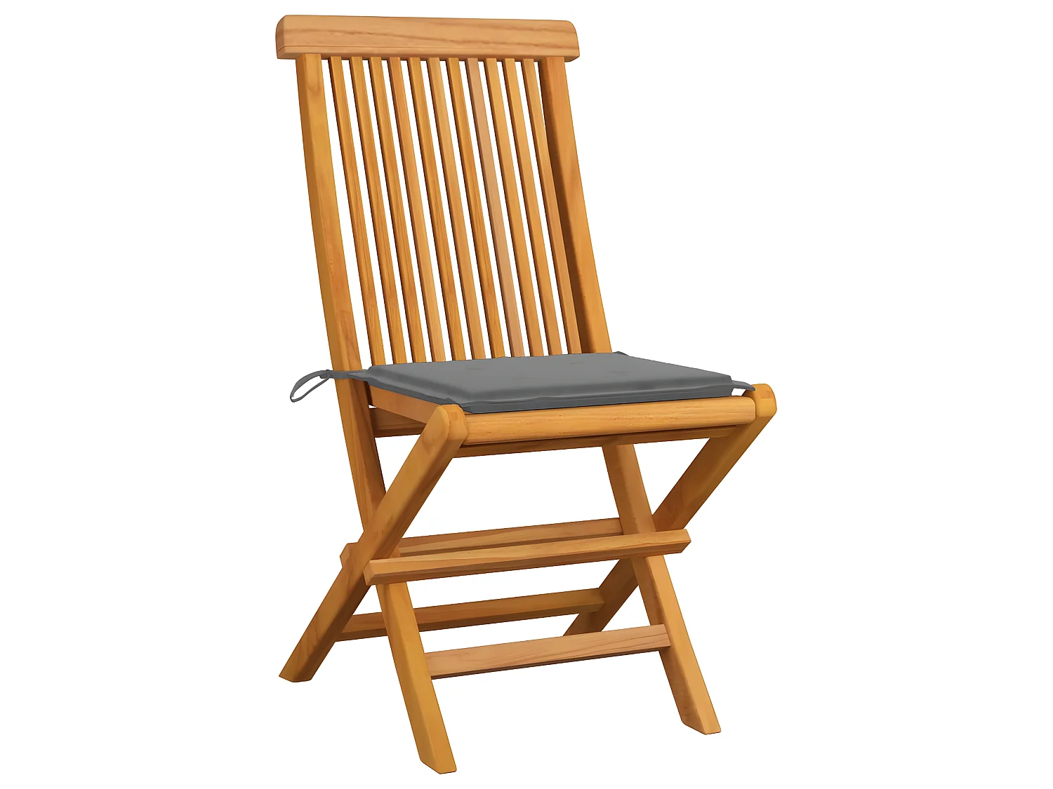 Chaises de jardin avec coussins gris 4 pcs Bois de teck massif SEF46144