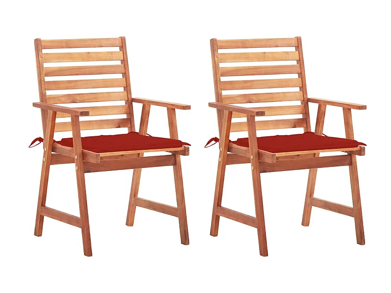 Tuinstoelen 2 st met kussens massief acaciahout NL83012