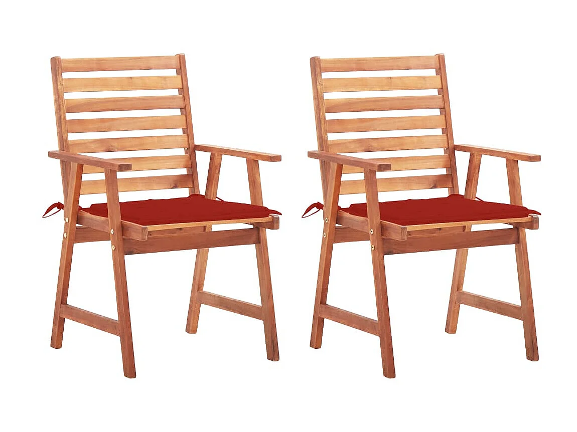 Tuinstoelen 2 st met kussens massief acaciahout NL83012