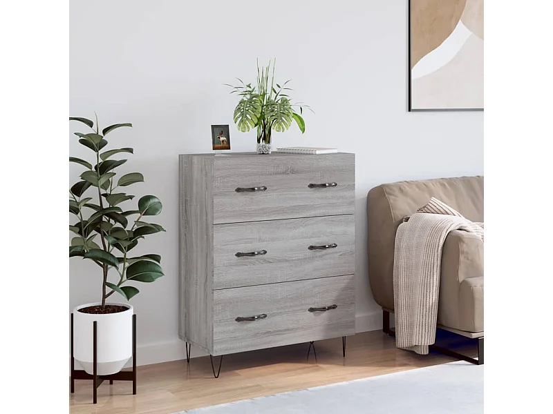 Sideboard Grau Sonoma - Lowboard 69,5x34x90 cm Holzwerkstoff -RM55782